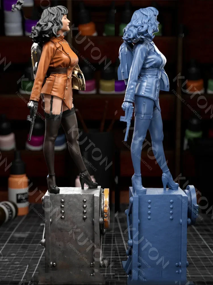

1/24 75 мм 1/18 100 мм наборы моделей из смолы, фигурка ракетной девушки, неокрашенная, окрашенная RW-1271