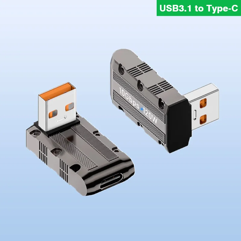 Zinc Alloy Adapter USB Male Conversion Type-c Female Machine A 120w Super Fast Charging Cyberpunk Style USB3.1 To TYPE-C Adapter