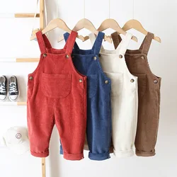 Milangel-monos de pana para bebé, pantalones con bolsillo frontal, ropa para niños de 0 a 3 años