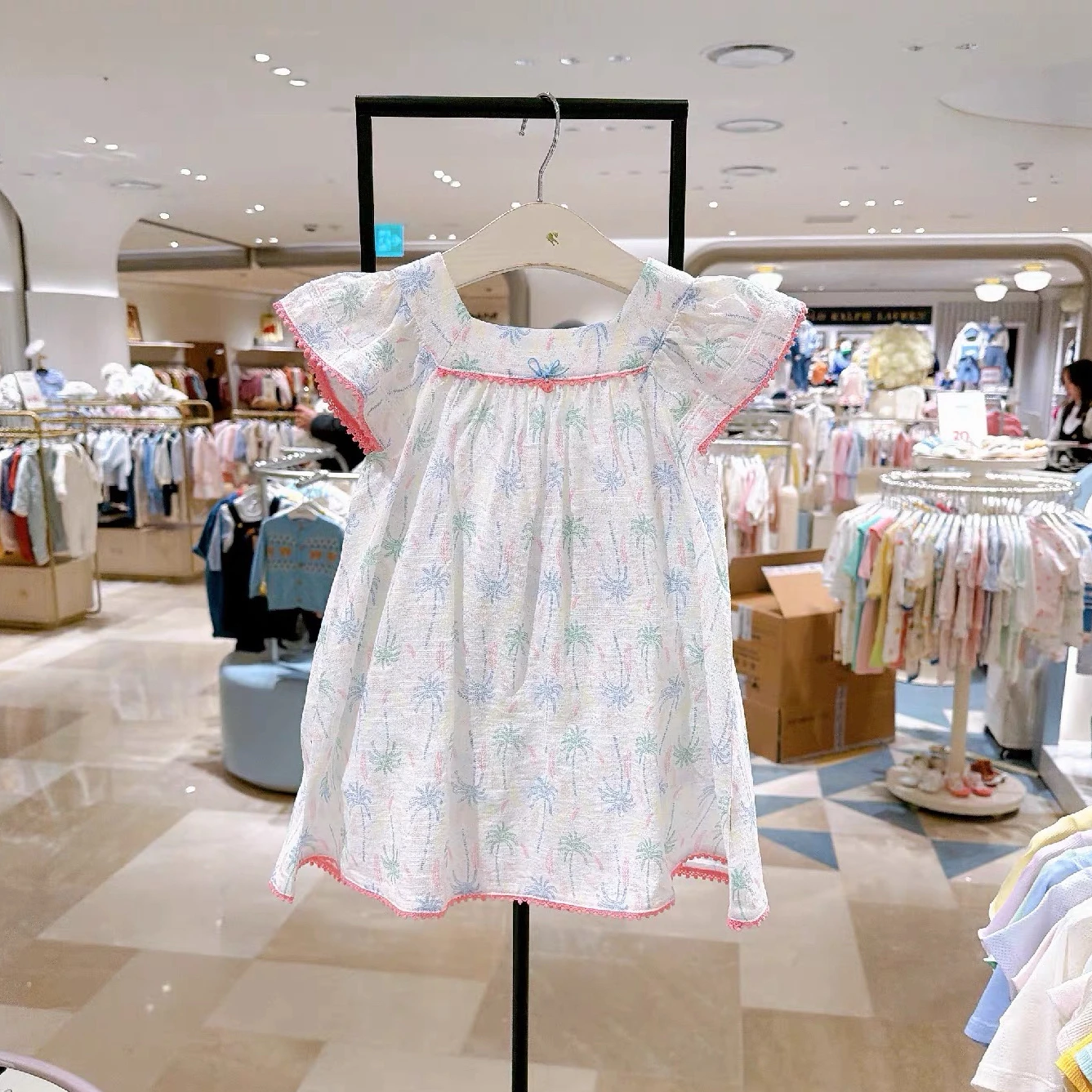 

Cute Summer Girl's Dress Comfortable Floral Embroidery Puffy Sleeves Fairy Skirt Style Baby Doll Dress Children's Clothing