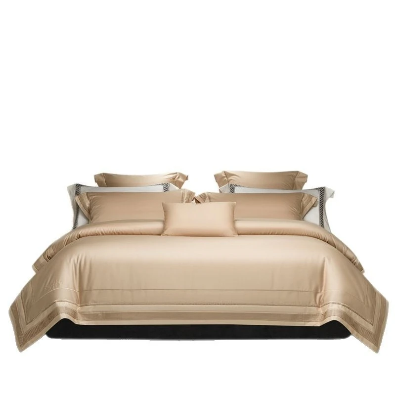 

High end cotton embroidery four piece set, light luxury cotton embroidery quilt cover