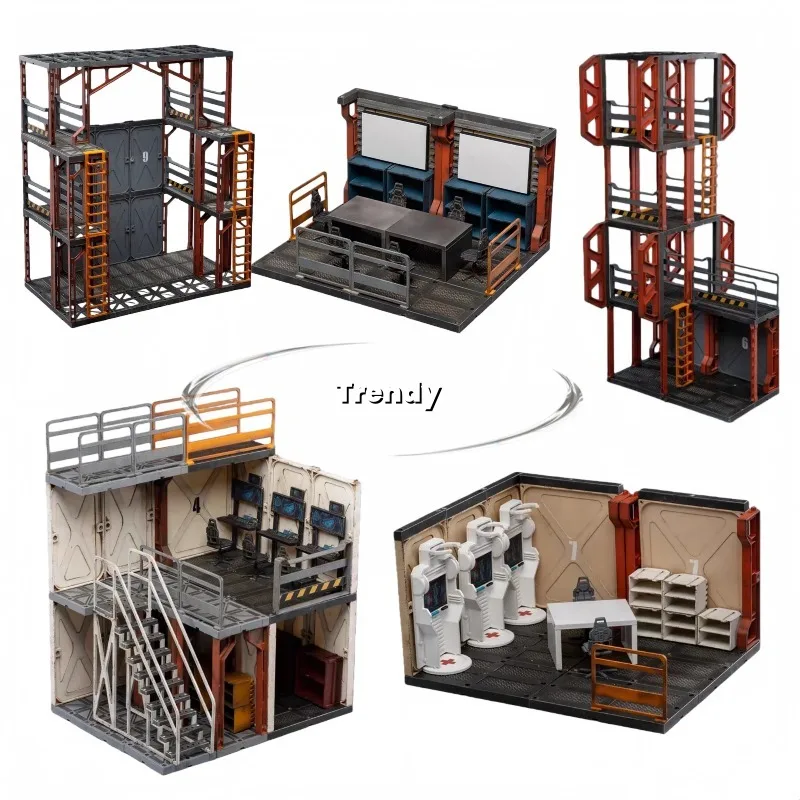 

【В наличии】1/18 JOYTOY Mecha Warehouse Area Transfer/Мечча Ремонтная зона Мультяшная модель солдата Коллекция игрушек
