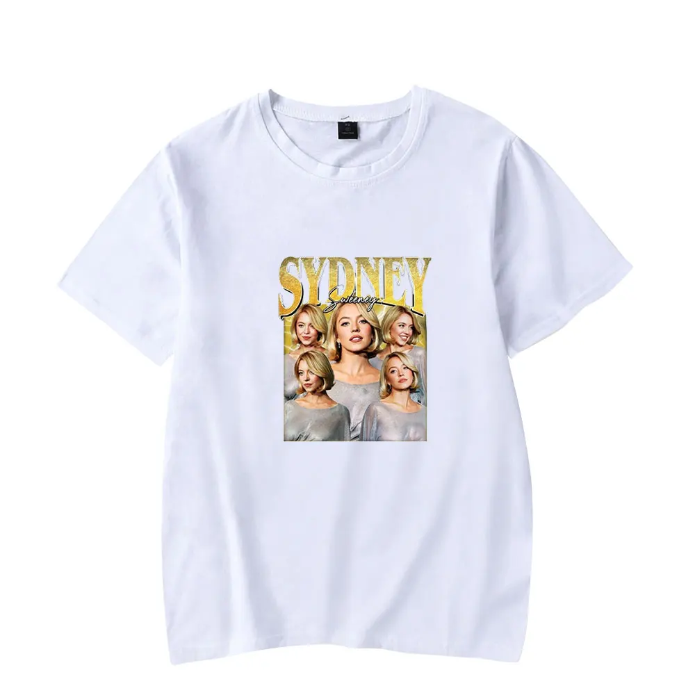 Sydney Sweeney Merch  Tee T-shirt Merch Men Short Sleeve Tee Unisex Tops Clothes Causal Female Y2K Tops