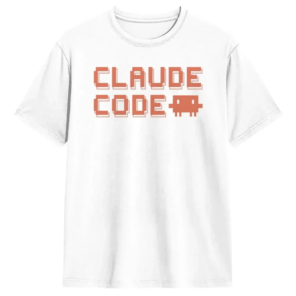 Retro Pixel CLAUDE CODE Graphic T-Shirt Game Style Cotton Short Sleeve Tee Casual Loose Top for Men Women Streetwear Harajuku