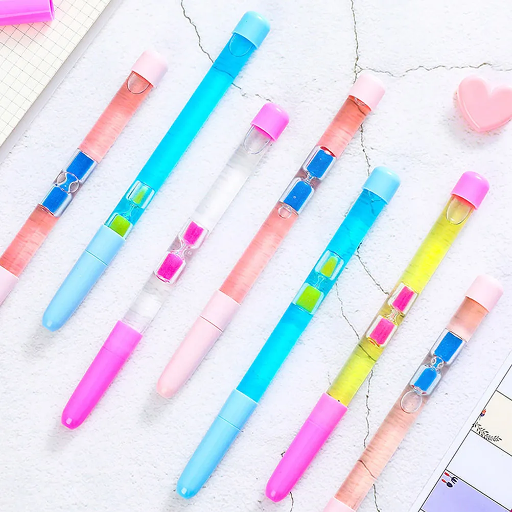 8Pcs Delicate Quicksand Fairy Wand Pens Adorable Cartoon Writing Pens for Students Teachers Smooth Gel Ink Portable