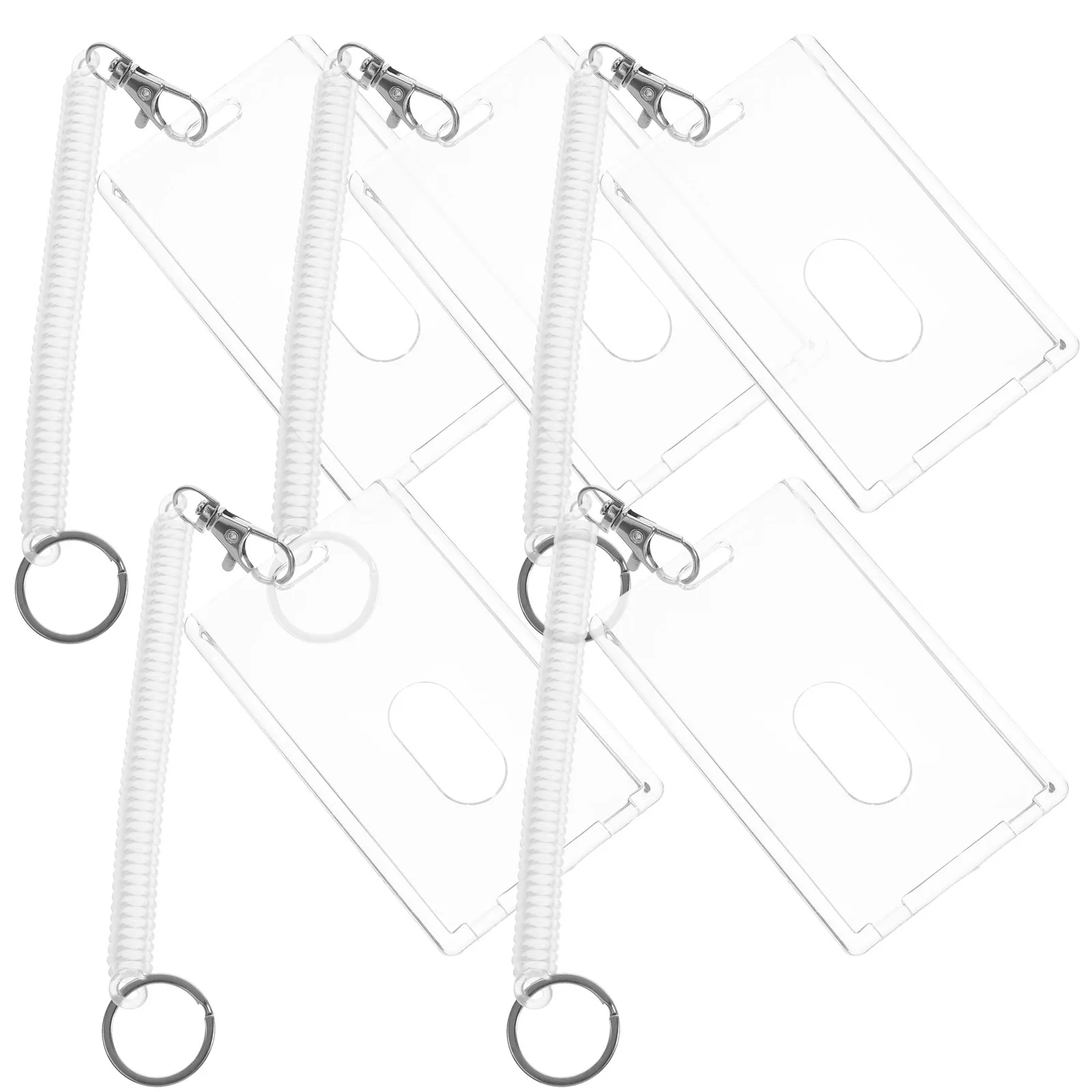 5 مجموعات حامل بطاقة الهوية كم شارة عمودية حامي المعصم الحبل قابلة لإعادة الاستخدام غطاء شارة اسم واضح عمل الموظفين المدرسية