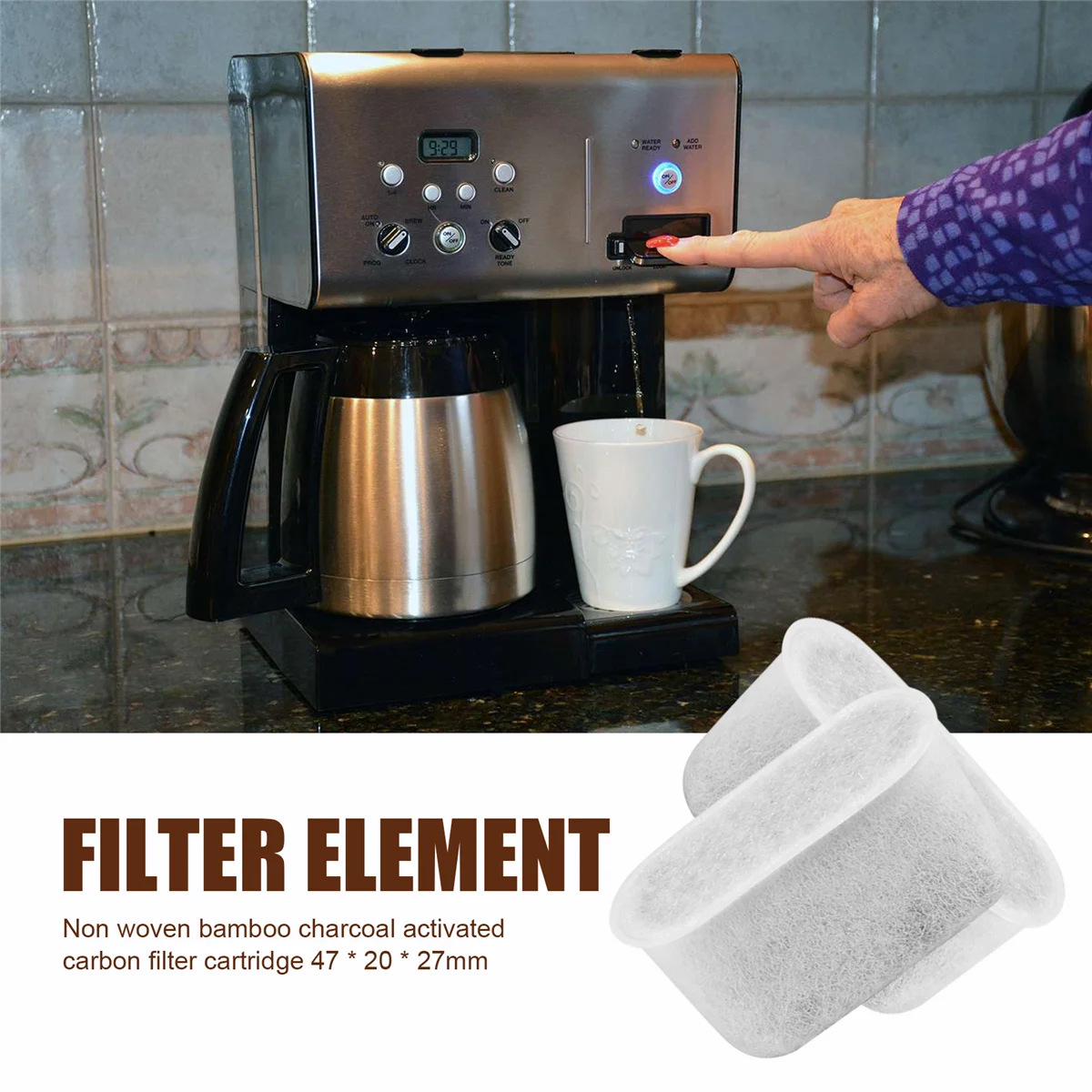 ร้อน 12 แพ็คเปลี่ยนกรองน้ําถ่านสําหรับเครื่องชงกาแฟ Cuisinart ทั้งหมด DCC-RWF