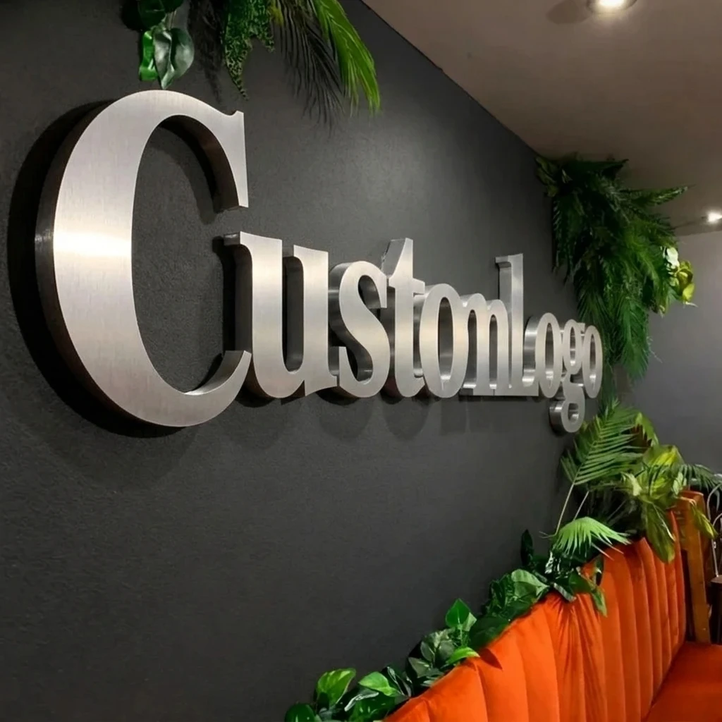 

Custom 2D Metal Signs Modern Logo Metal Letters Non Illuminated Signboard Lights Advertising Led Acrylic Signs Letter Wall