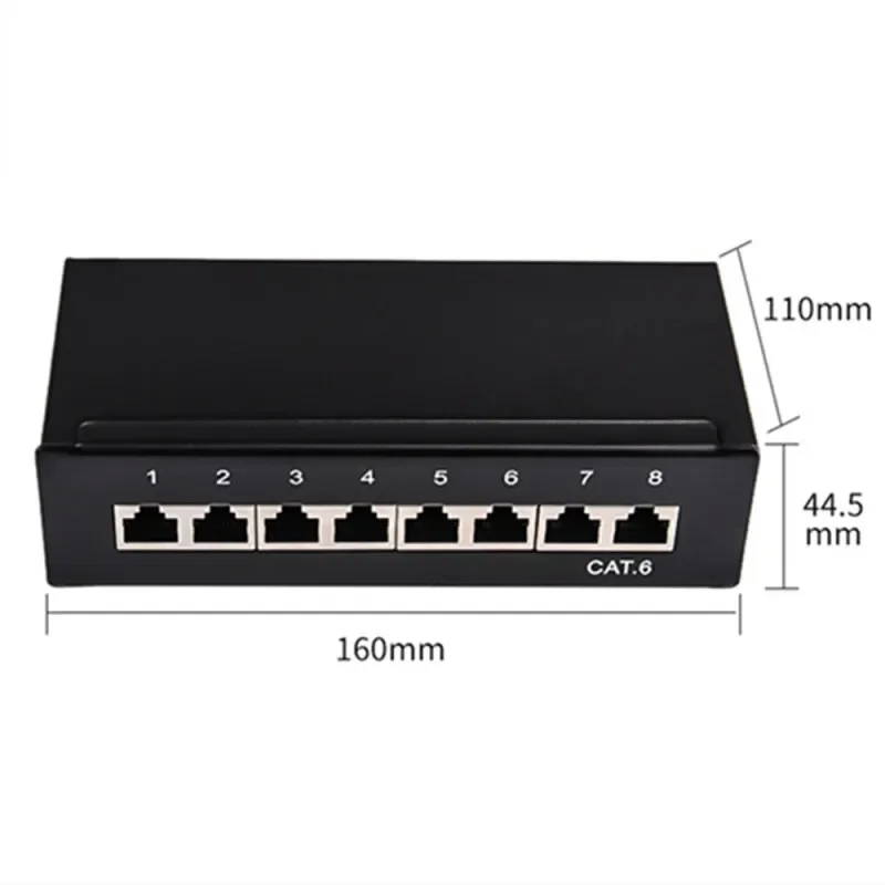 Imagem -02 - Painel de Remendo de Parede para Laptops Portas Cat6 Cat6a Networking Blindado Rj45 Computador Patch Ethernet Baía Keystone Jack 12 Portas