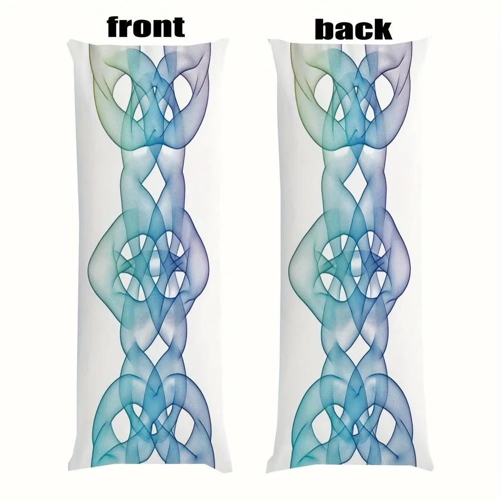 1pc Double-Sided Printed Long Pillowcase - 20x54 Inch / 50×137cm, Modern Topological Knot Design, Zipper Closure, Machine Washab