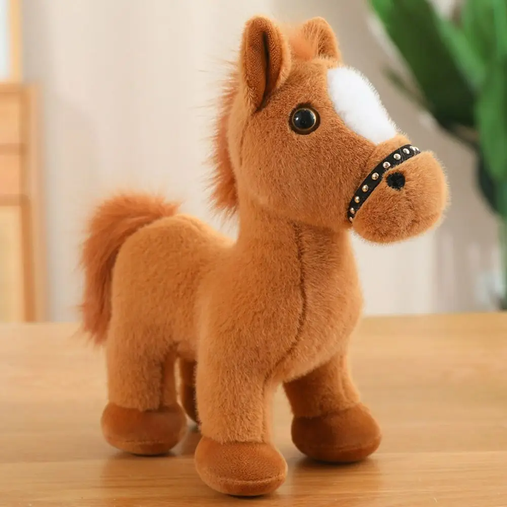 Peluche mignonne + PP coton, petit foal, objets de collection, cheval de Simulation réaliste, moelleux, jouet de petit cheval debout, 20cm