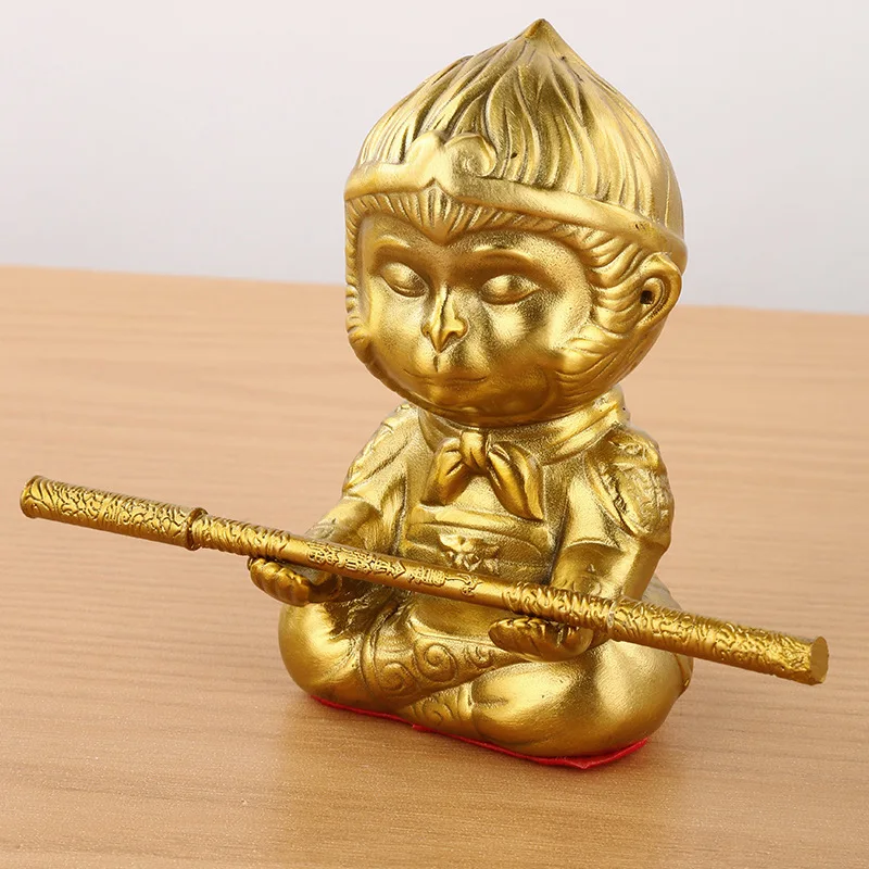 Small Qitian Great Sage Ornament Copper Sun Wukong Ornament Battle Holy Buddha is dedicated to Buddha Car Home Desktop Dtion