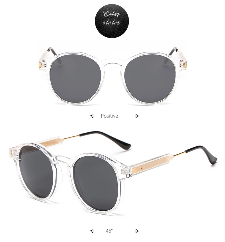 Neue trendige Retro-Sonnenbrille mit Textur, runder Rahmen, modische Sonnenbrille 3185 – Detail 7