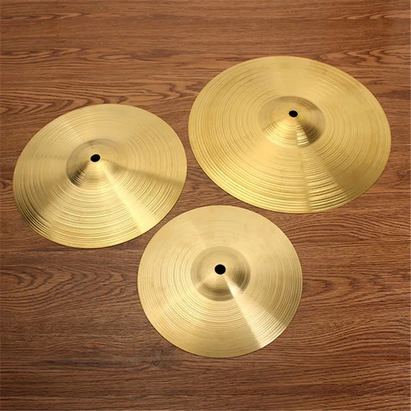 8/10/12/14/16/18/20 Inch Drum Cymbals Alloy Brass Jazz Drum Water Rubbing Cymbals for Percussion Instruments Players Beginners