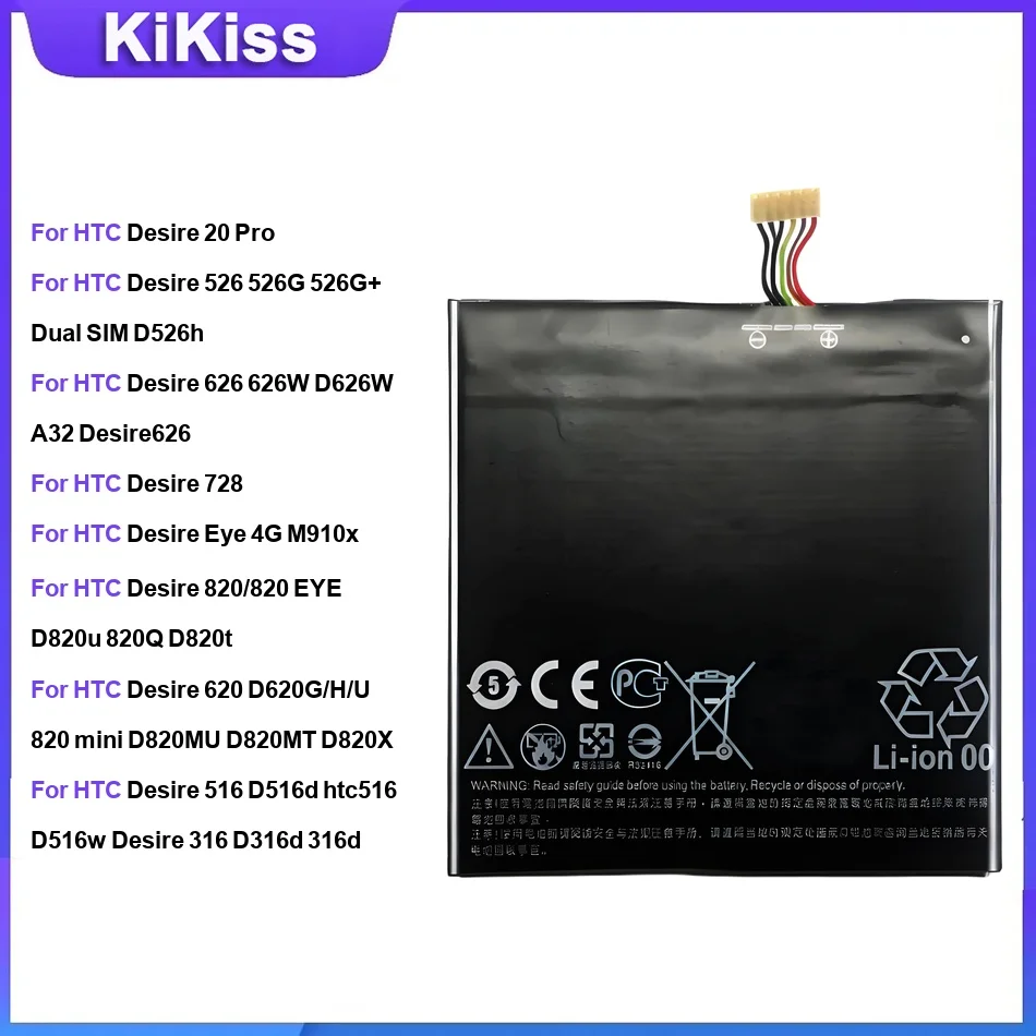 Battery For HTC Desire 20 Pro 526 626 728 Eye 4G M910x 820 620 516 400 D12S 530  310 12 plus 12+ 19S 19 PLUS Q6655 BOPL4100