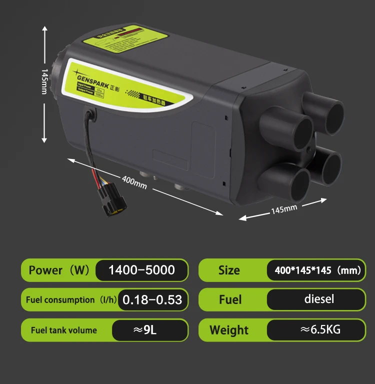 Calentador de coche RV 5KW 12V 24V, calentador de aire diésel todo en uno para estacionamiento con Control remoto para autocaravana y barco