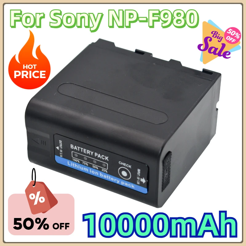 For Sony F960 F550 F570 QM91D NP-F975 NP-F950 NP-F930 CCD-RV100 Batteries 10000mAh NP-F980 NP-F970 NP F960 F970 F960 Battery