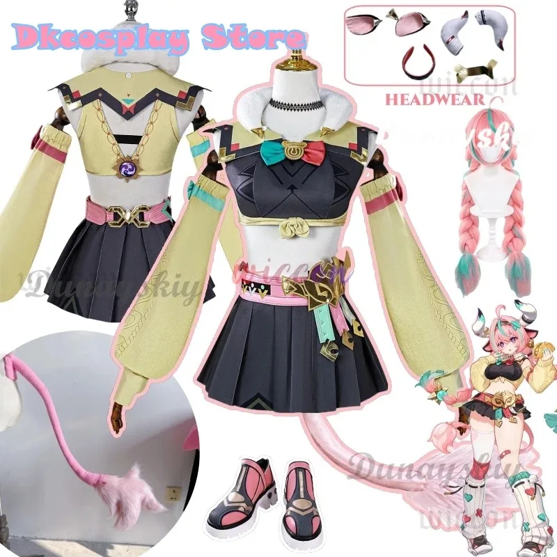 

Genshin Impact Varesa Cosplay Game Varesa Cosplay Wig Horn Accessory Uniform New Dress Suit Anime Shoes Carnival Party Outfit
