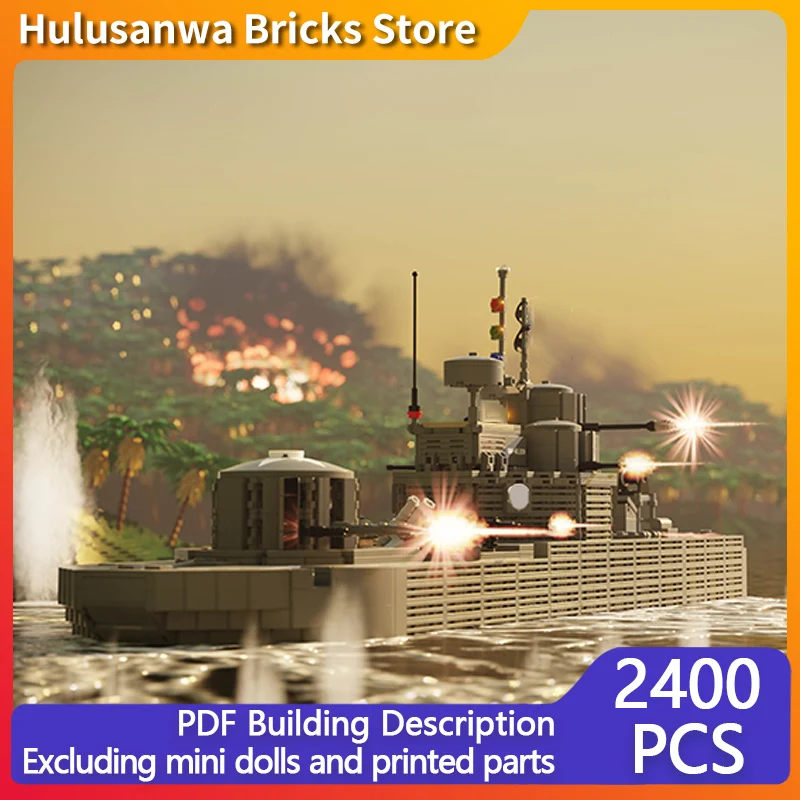 

Military Battleship Model MOC Building Bricks War Equipment Modular Technology Gifts Holiday Assemble Children Toys Suit