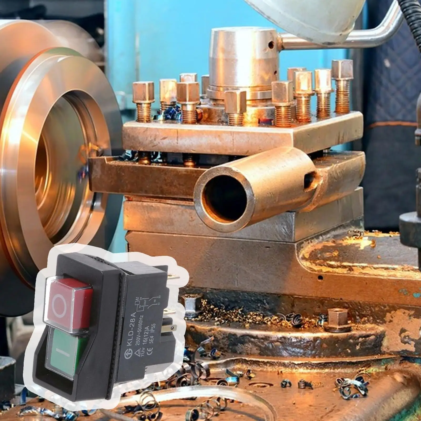 Per la fresatura     Pulsante magnetico 4 Pin Ac250v 16a Pulsante elettromagnetico per apparecchiature di energia elettrica per smerigliatrice industriale