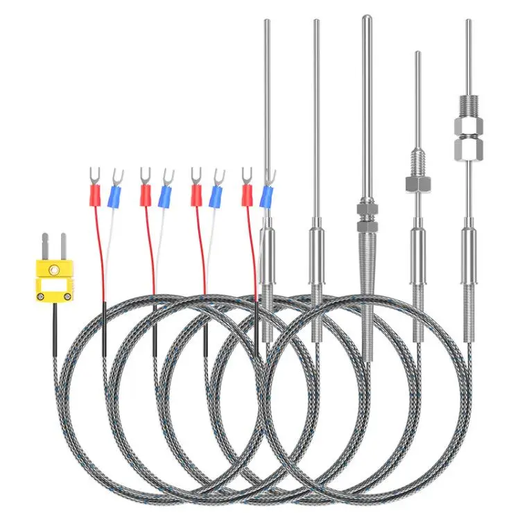 Hongtai High Efficiency Thermal Pt100 Resistance Thermometer Type K J E T Type Thermocouple with Plug