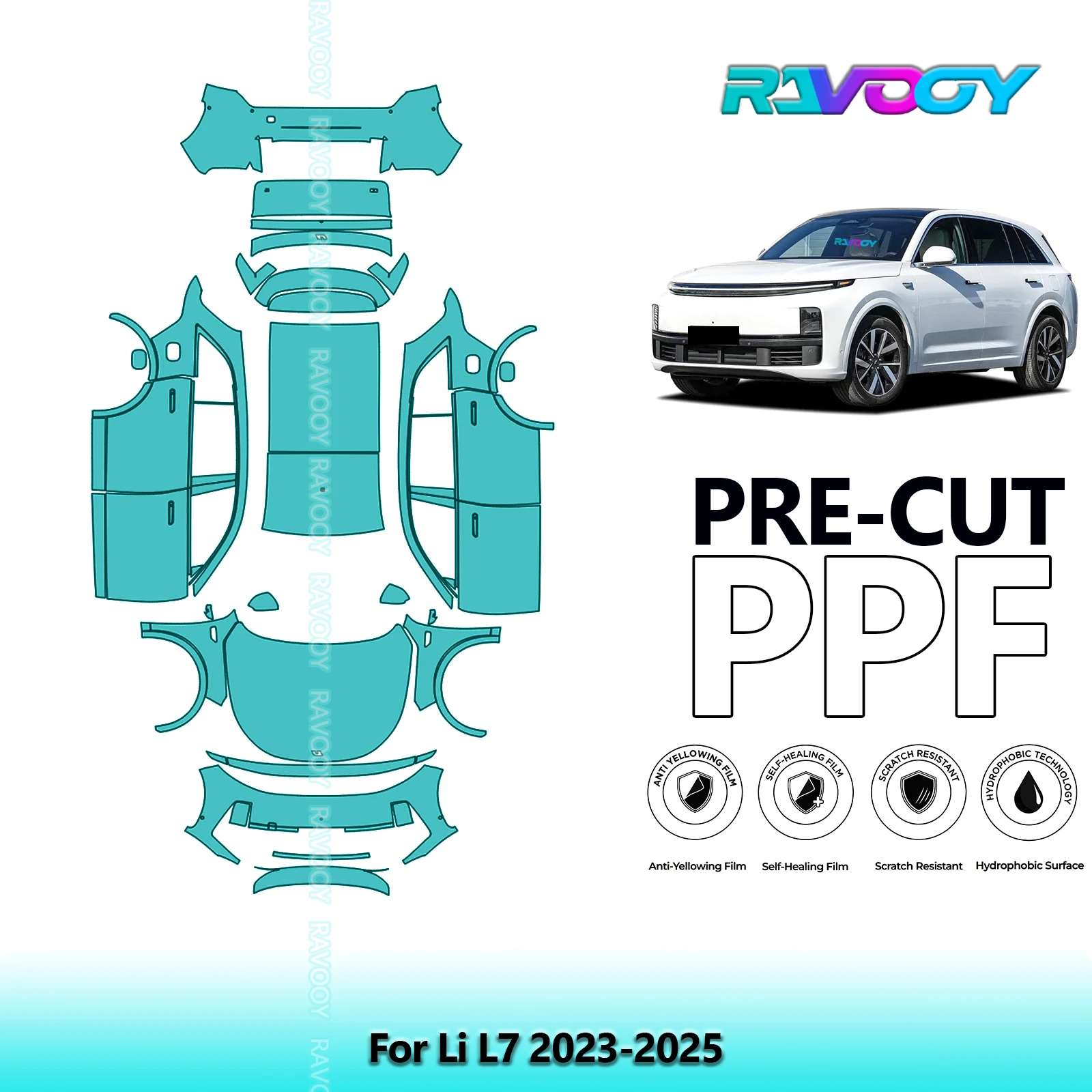 

Full Vehicle Clear Bra Precut PPF Paint Protection Film For Li L7 2023-2025