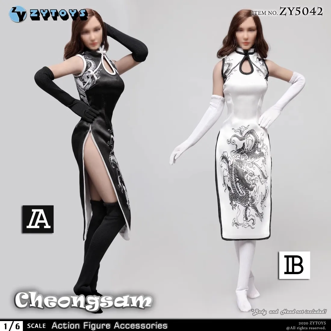 

ZYTOYS ZY5042 1/6 Female Soldier Sexy Cheongsam Dress Model Accessories Fit 12'' Action Figure Body In Stock