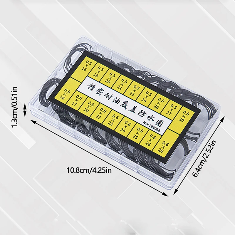 1 กล่องนาฬิกาซ่อมเครื่องมือ 0.5/0.6 มม.นาฬิกายางกันน้ํา O-Ring น้ํามันนาฬิกาฝาครอบด้านล่างปะเก็นซีลปะเก็น