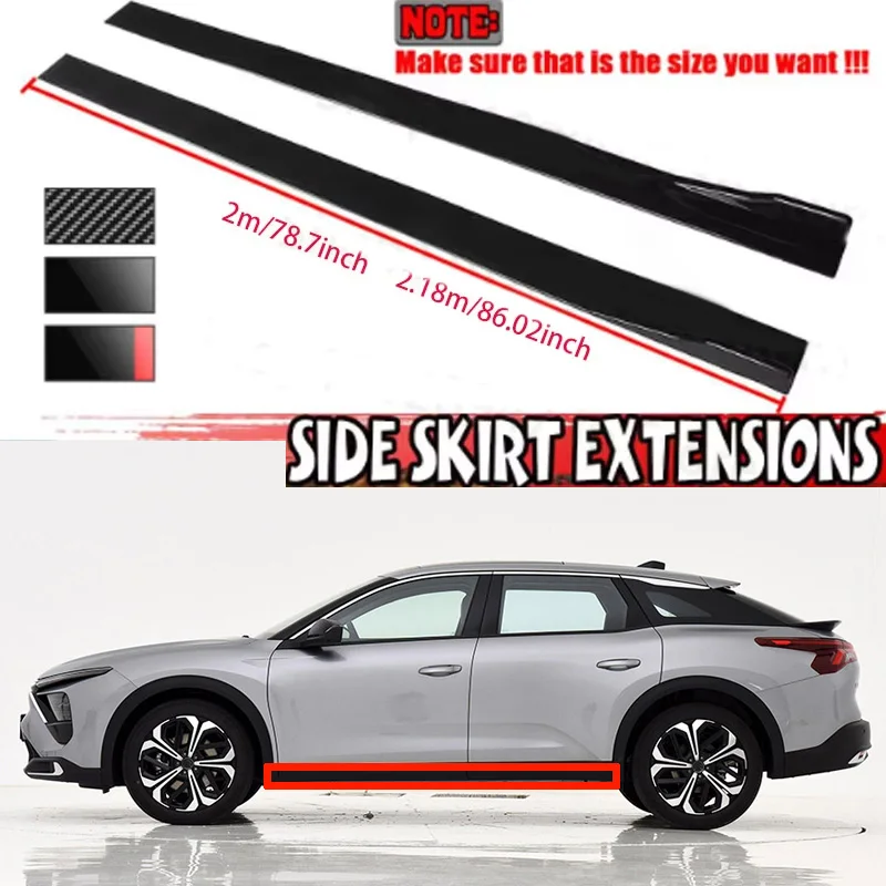 

FOR Citroen C5X 2M Car Side Skirt Extension Plate Lip Separator Bumper 2.18M Racing Side Spoiler