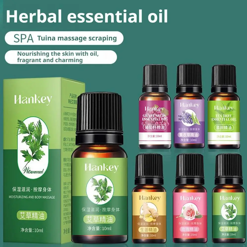 10ml Grape Seed, Mugwort, Lavender, Osmanthus, Rose, Tea Tree Body Massage Oil