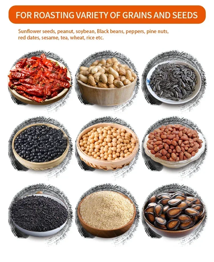 Commecrial Cacao Beans Roaster Machinery Processing Plant Drying Equipment Production Line Cocoa Bean Roasting Machine For Sale
