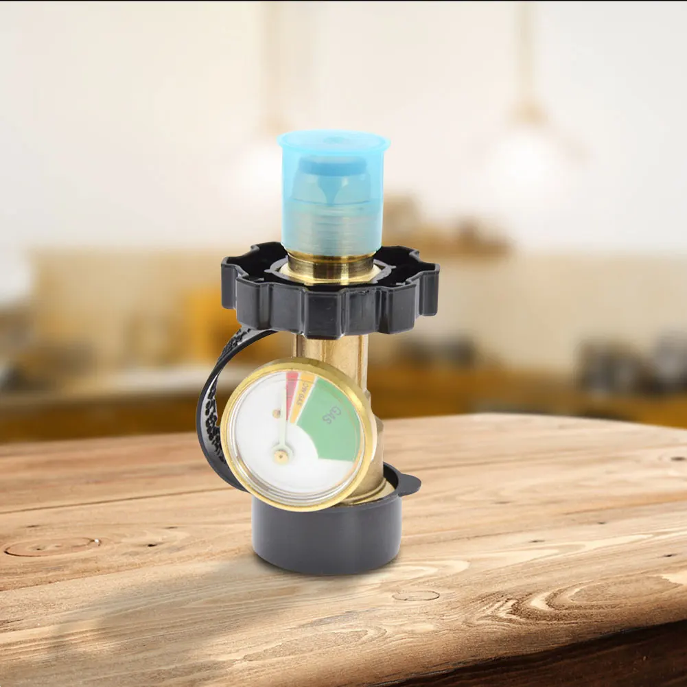 Propane Tank Gas Gauge Leak Detector Convert POL LP Tank Service Valve To QCC1/Type 1 for Propane Cylinder BBQ Gas Grill Heater