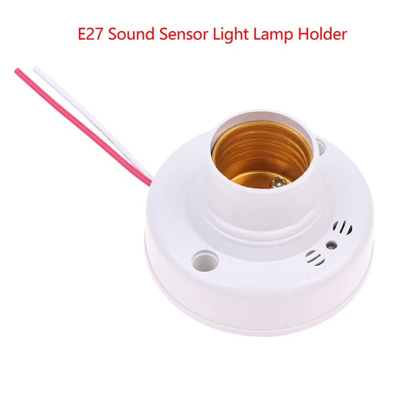 E27 Sound Sensor Light Lamp Holder 220V Stair Smart Auto On Off Light Voice Applaud Sound Control E27 Lamp Bulb Bases