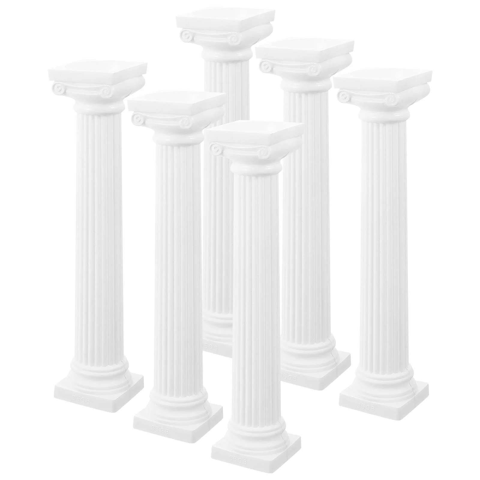 6 Pcs Roman Column Model Pillar Statue for DIY Decor Square Columns Pillars House Plastic Mini Decorative