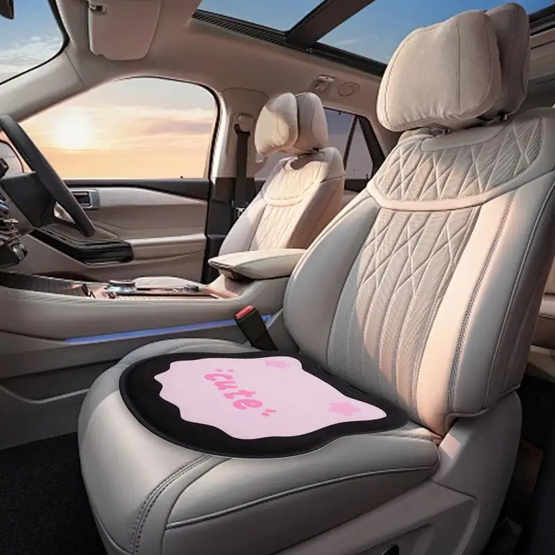 Car Seat Cushion Comfortable Plush Seat Cushion Cute Cat Design Long Sitting Hours Short Distance Driving Anti-Slip Seat Pad For