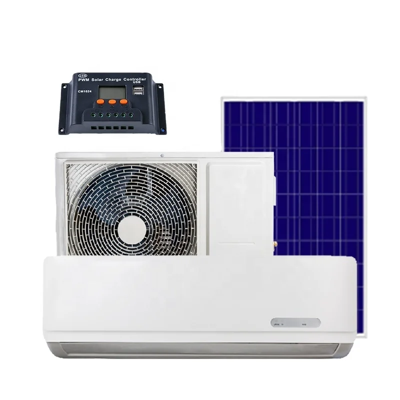 Low voltage aire acondicionado 24 volt dc motor air condition with solar powered energy system for home use