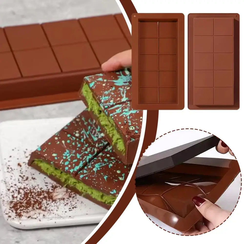 

1pcs Chocolate Molds Silicone Bars Break Apart Wax Melt Mould Easy Release Rectangle Dubai Chocolate Mold Handmade Gift
