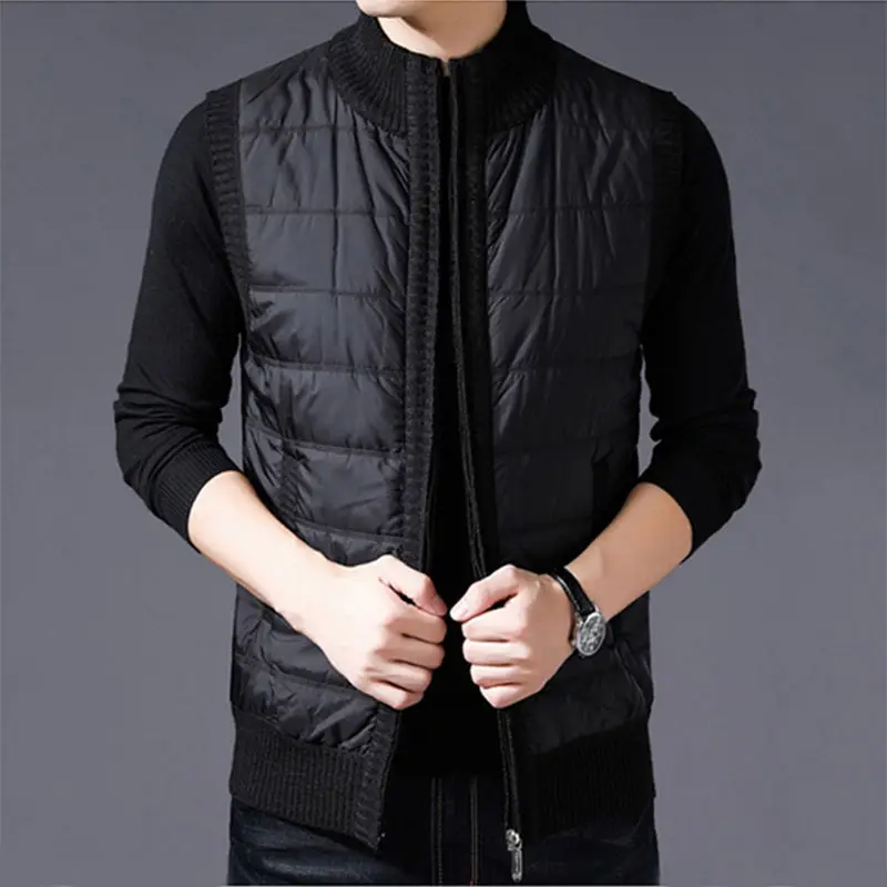 

Men Autumn and Winter Sleeveless Winter Vest Jackets New Fashion Down Cotton WaistCoat Warm Coats Tops Brand Clothing Vest X69