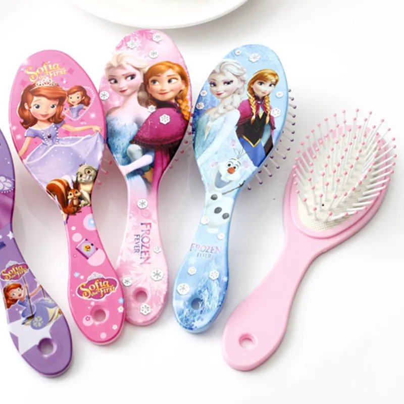 Disney Anime Frozen Comb Kawaii Princess Sofia Air Cushion Hair Comb Cartoon Mickey Girl Comb Children Gifts