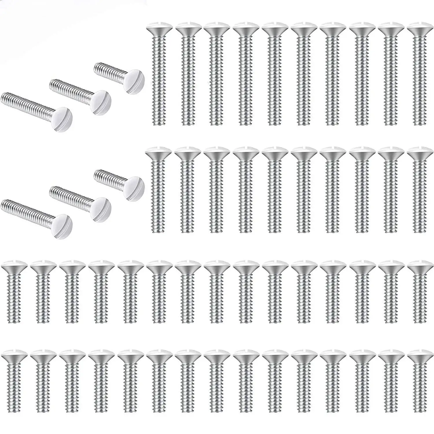 Tools 225 Pcs Wall Plate Screws Replacement Outlet Screws White Screws Long Electrical Outlet Screws for Receptacle Cover