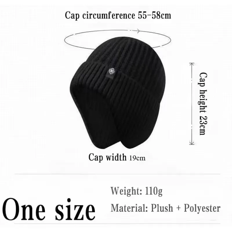 Ear Protection Knitted Hat Plush Thickened Heat Storage Breathable Soft To The Touch Suitable For Middle Aged and Elderly People
