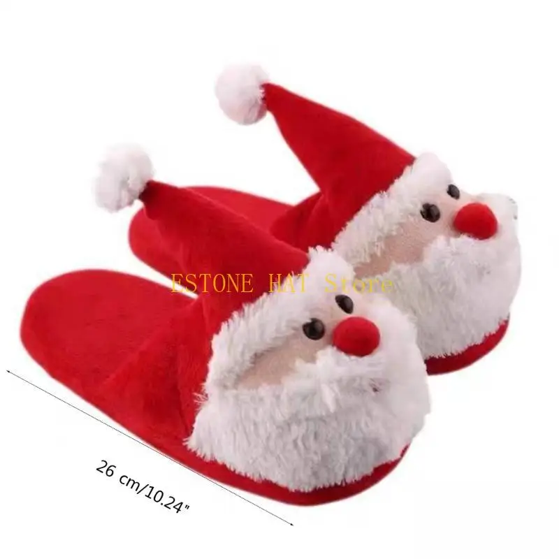 49mf Slippers Papai Noel Slippers inverno Sapatos caseiros externos para mulheres