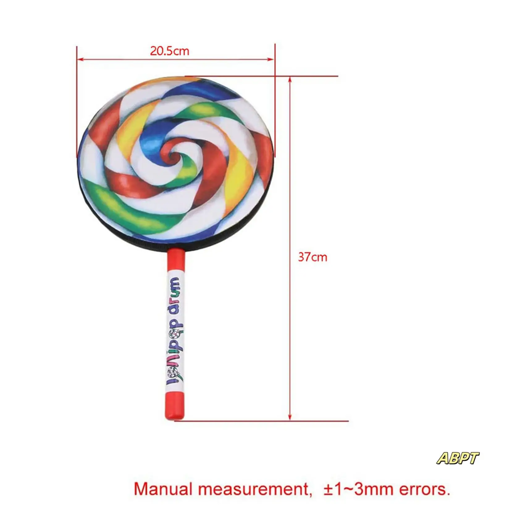 

10Pack 8Inch Lollipop Drum With Mallet Rainbow Color Music Rhythm Instruments Kids Baby Children Playing