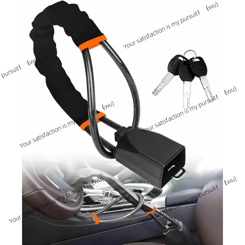 Car Steering Wheel Lock with Seat Belt Socket Steel Rope Car Anti-Theft Locking System