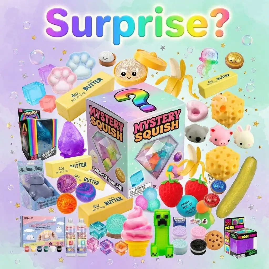 

Cozy Lovely Squishy Blind Box – 3 Independent Random Draws (Min. 2 Items, Up To 5 Possible) Casual Surprise Set