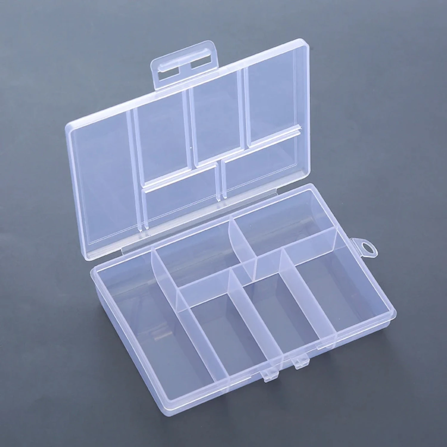 

Efficient Transparent Practical Plastic 6-grid Coin Collection Container Box - Organize Your Desk with Clips Dispenser Easily an