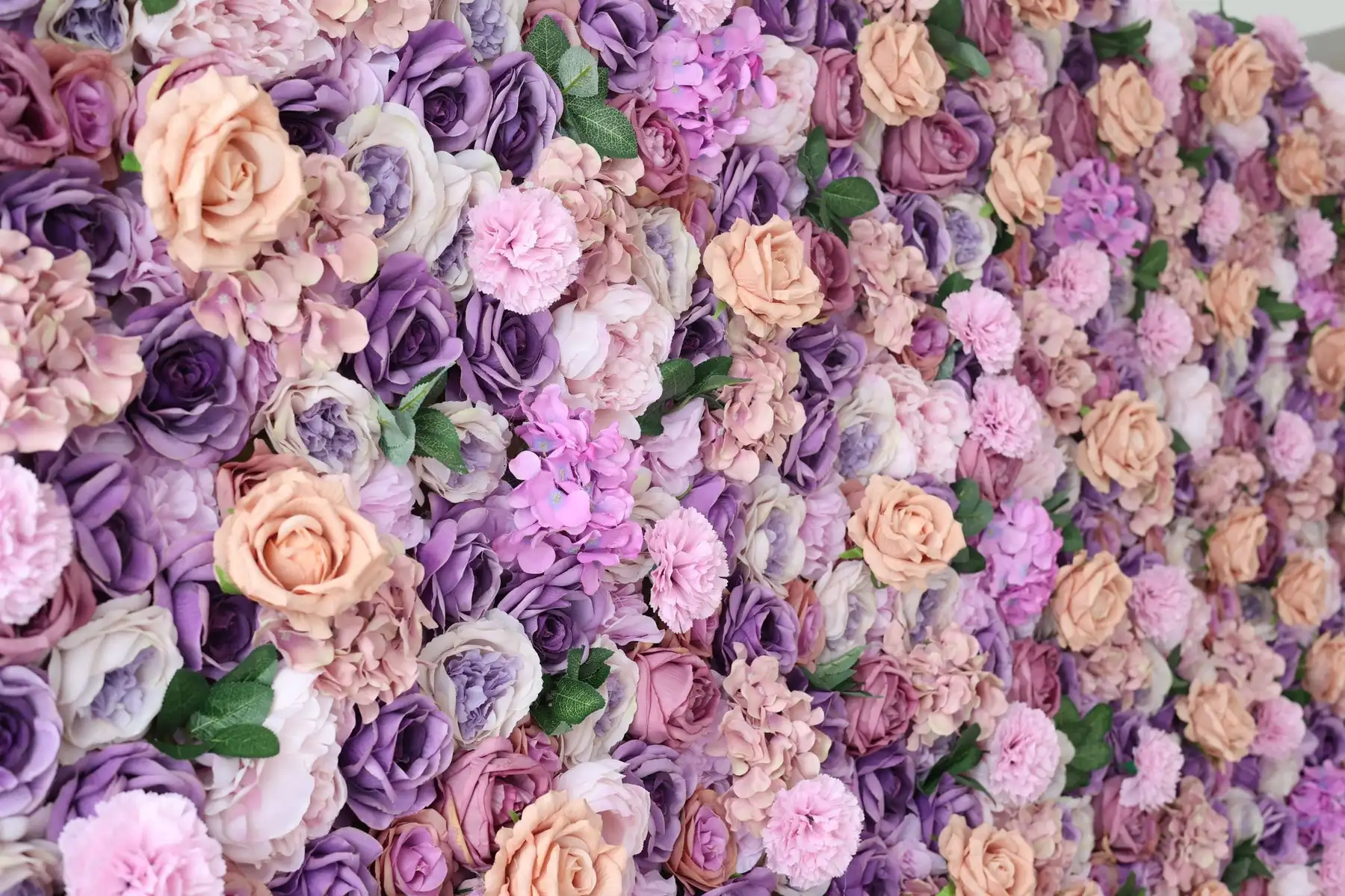 Luxury  Romantic pink Rose Hydrangea Babysbreath Cloth Flower Wall Wedding Event Backdrop Fabric Floral Wall Arrangement