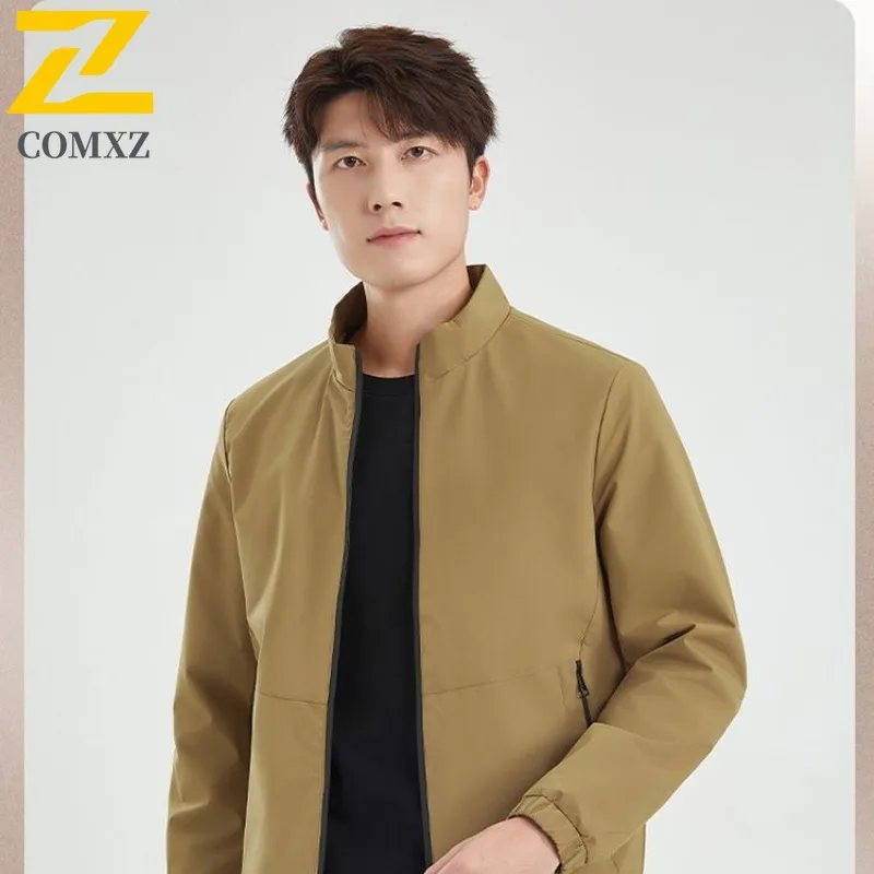 

COMXZ Men Jacket Casual Baseball Collar Outdoor Cycling Lightweight Coat Daily Style Windproof Autumn Motorcycle Jackets