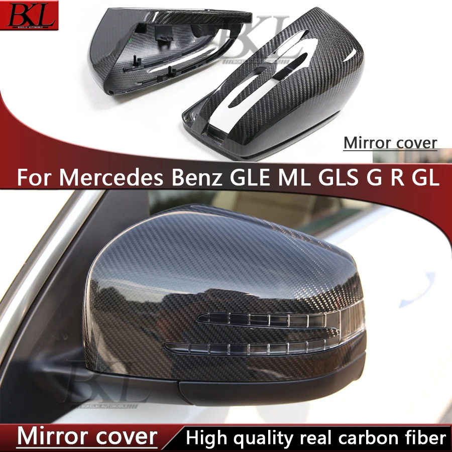 For Mercedes Benz GLE ML GLS G R Class G500  W166 W463 W251 Upgrade Shells Rearview Cap Carbon fiber rear view mirror case cover
