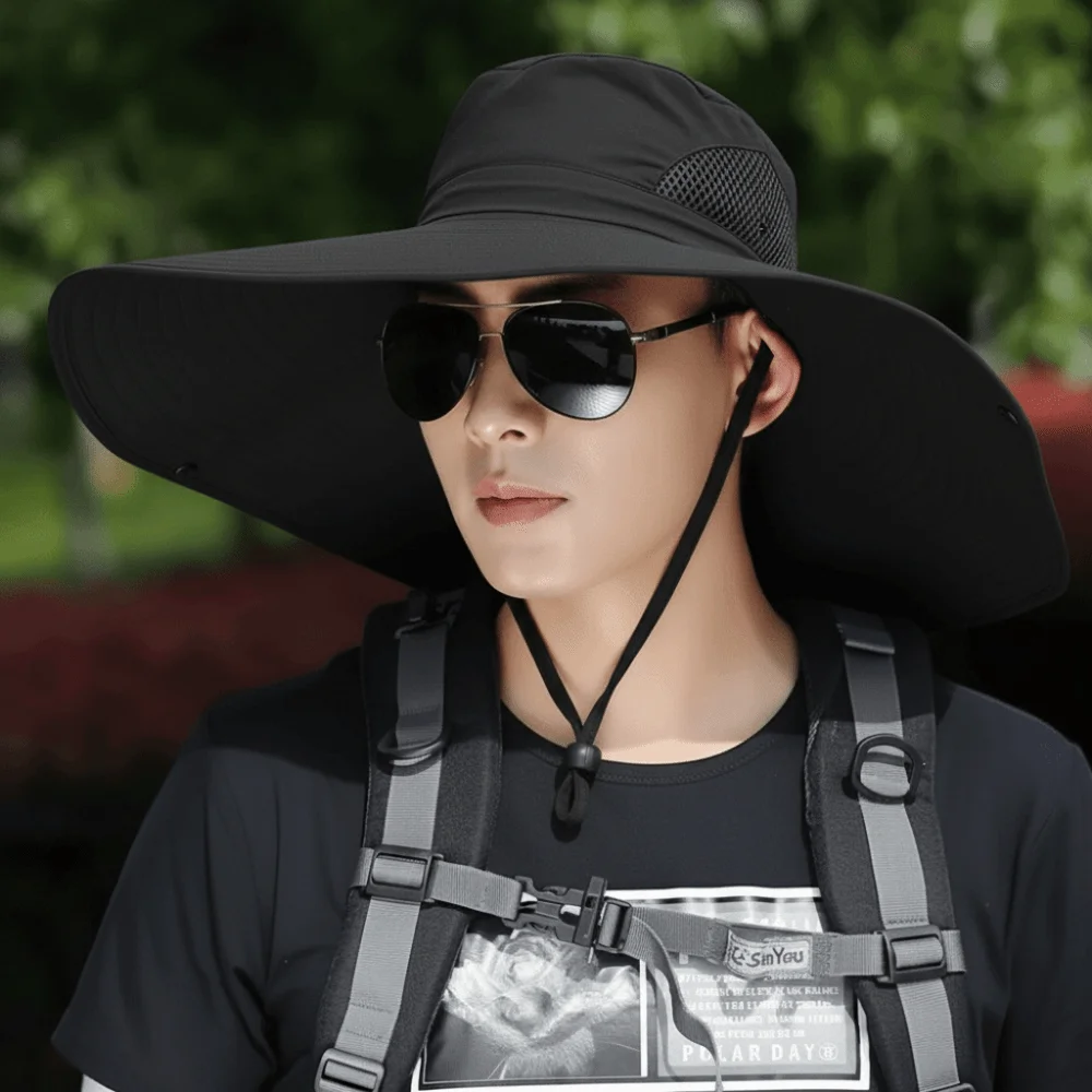 Portable UV Sun Protection Wide Visor Brim Hat 15CM Large Brim Breathable Sun Protection Hat Foldable Sun Hat Men